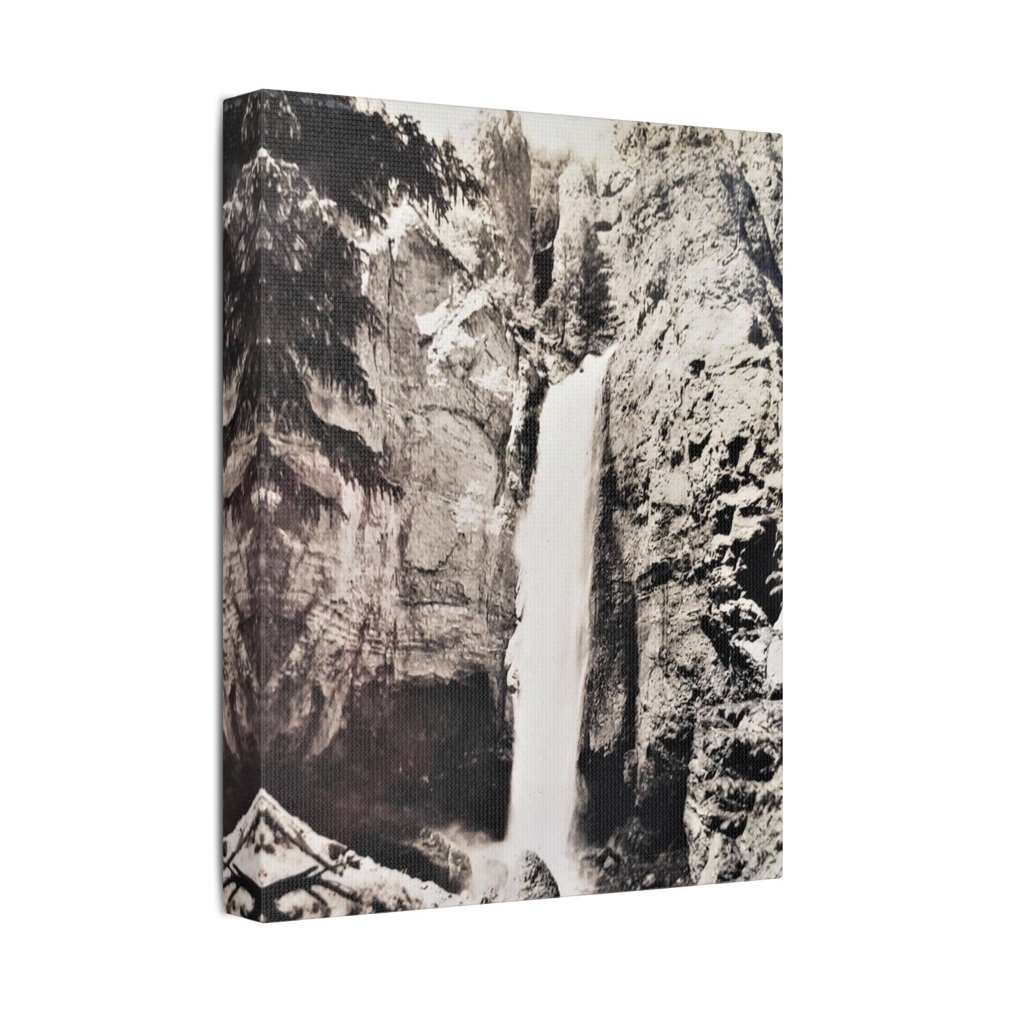 Tower Falls Yellowstone Satin Canvas, Stretched