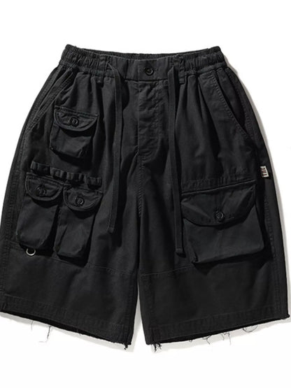 Men's Multi Pockets Shorts - Black -