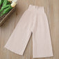 Kids Knitted Wide Leg Pants Beige