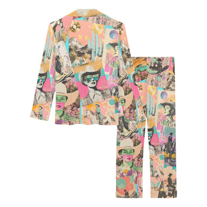 Baha Ranch Retro Pop Western Collage Pajama Set - - Pajamas Set's