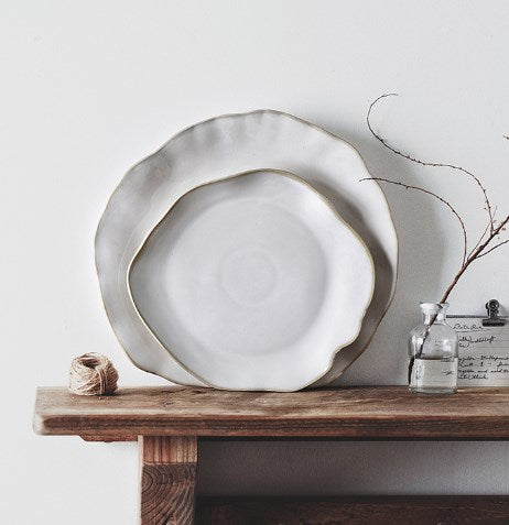 Ceramic Irregular Dinnerware Set with Bowls and Plates - - dinnerware