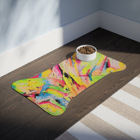 Neon Fire Pet Feeding Mats