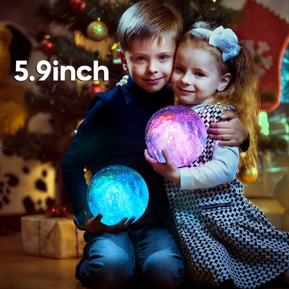 16-Color 3D LED Moon Light with Stand - Night Light - - night light