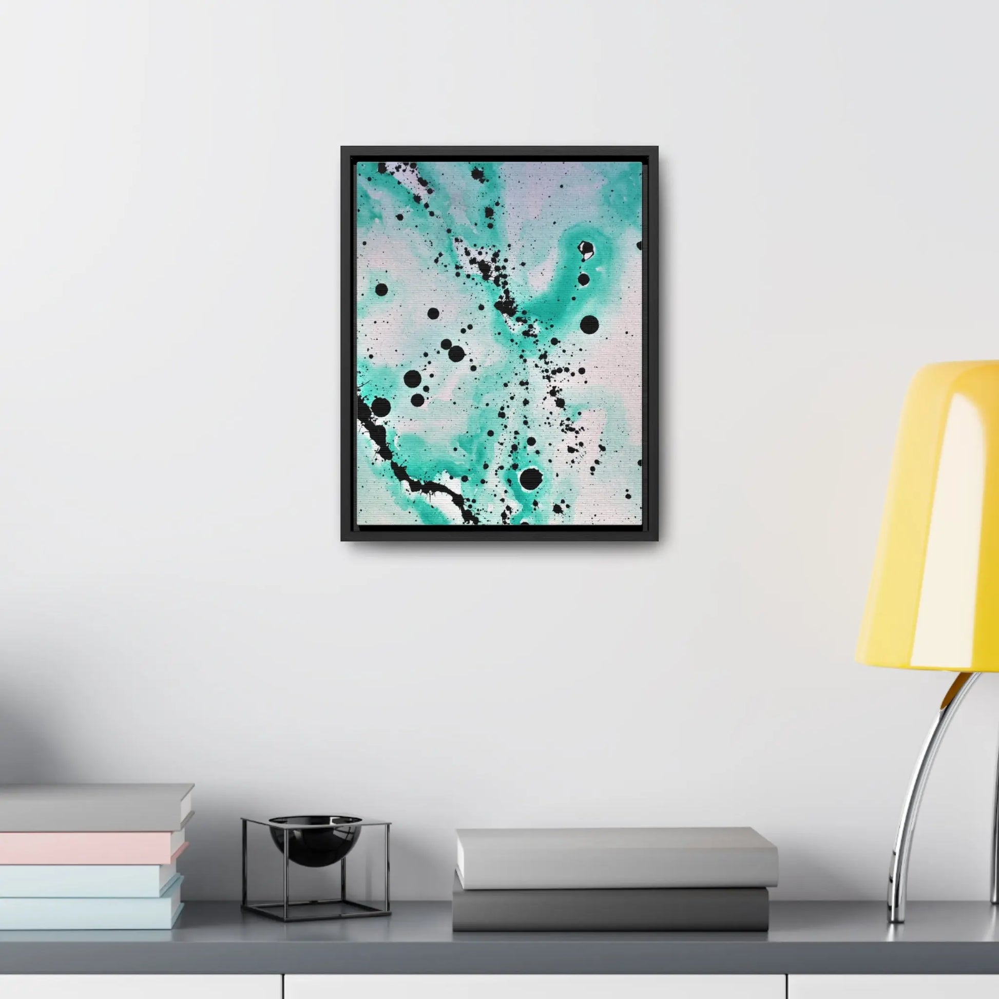 Teal Burst Gallery Canvas Wraps, Vertical Frame