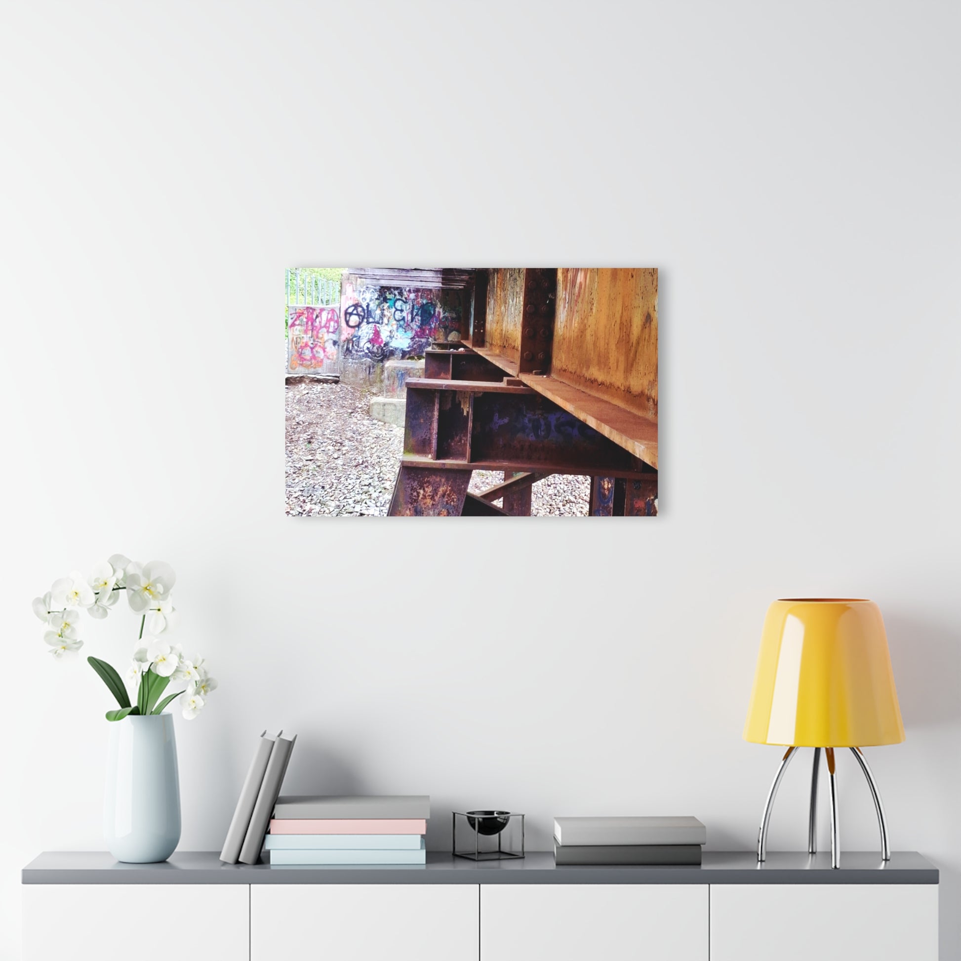 Urban Rust Photography Acrylic Print — Graffiti Underpass Wall Art French Cleat Hanging - - Home Decor
