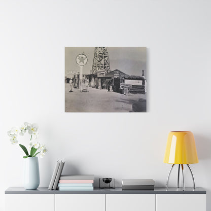 Texaco Station Continental Divide Satin Canvas Stretched 30" x 24" (Horizontal) 1.5"