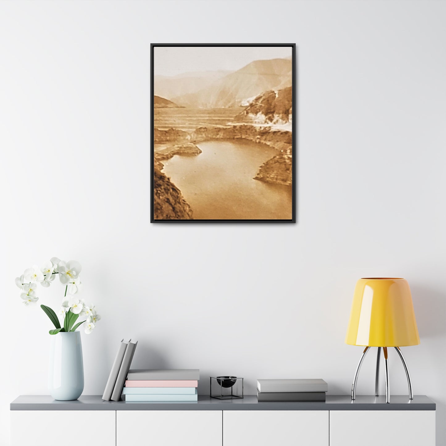 San Gabriel Dirt Fill Dam #1 Gallery Canvas Wraps, Vertical Frame