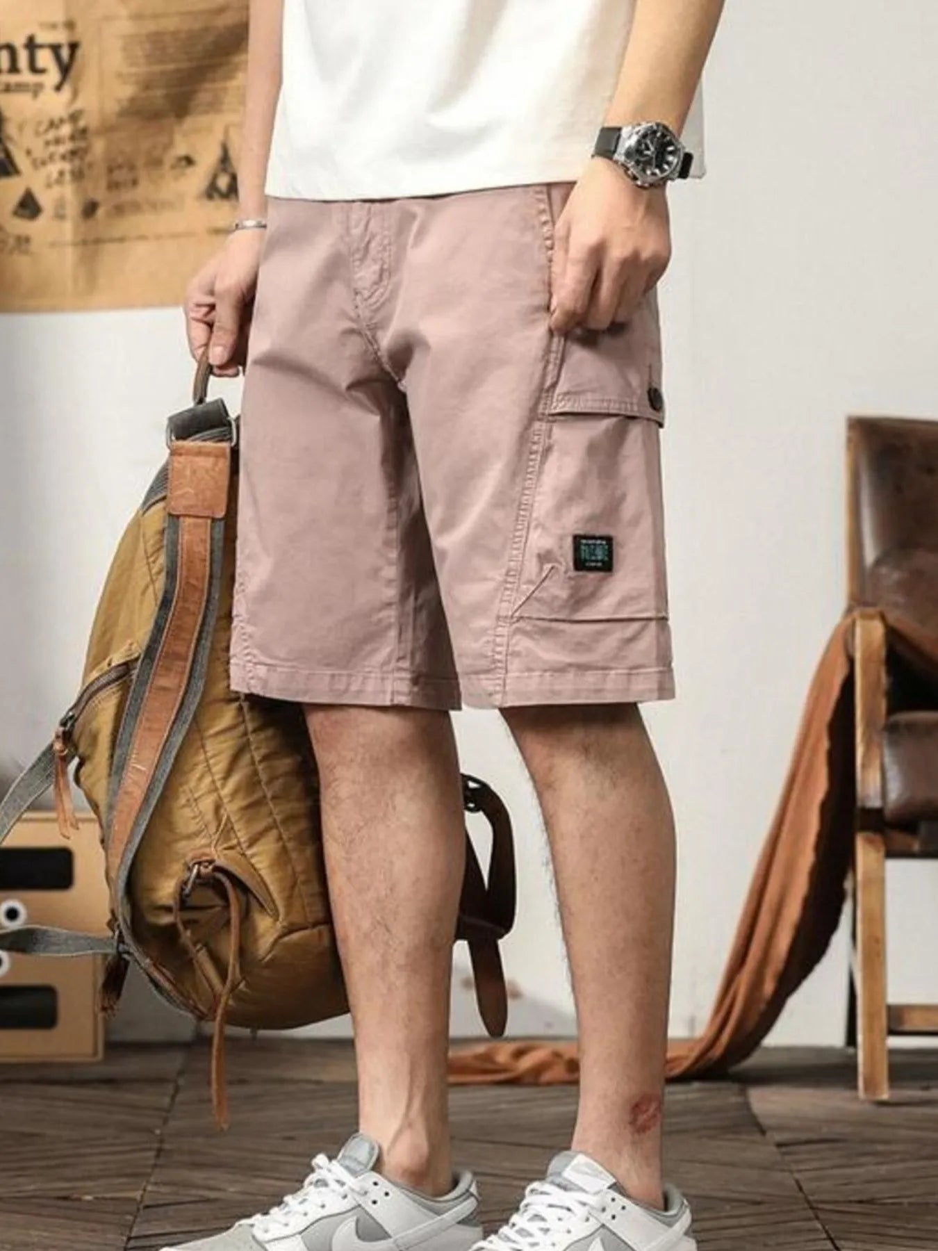 Men's Loose Fit Cargo Shorts - -