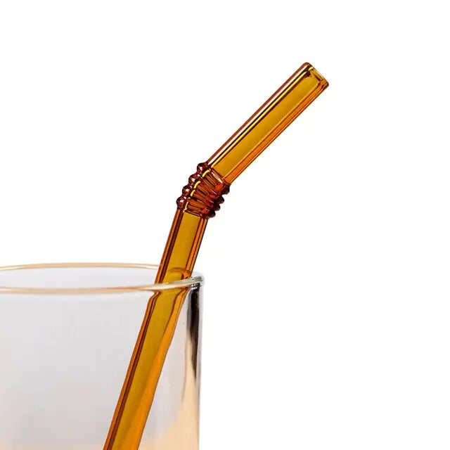 Colorful Straw Glass Drinking