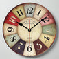 12 Inch MDF Wooden Clock Antique Clock and Creative Art Home Decor Wall Clocks multi