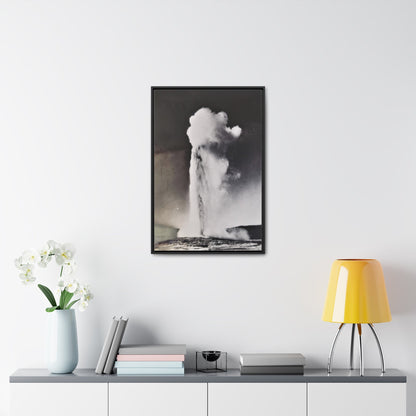 Old Faithful Geyser Yellowstone Gallery Canvas Wraps Vertical Frame 20″ x 30″ Premium Gallery Wraps (1.25″) Black