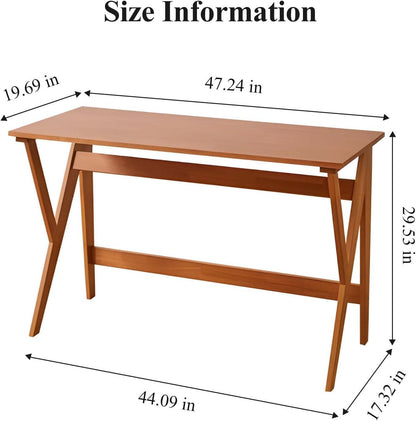 Natural Oak Industrial Style Solid Wood 47 Inch Wide Desk- ShipItFurniture- {{Product type}}