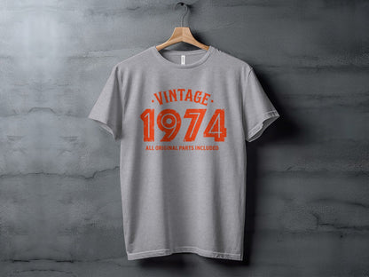 Vintage 1974 All Original Parts Included Birthday T-Shirt- Cloud 16 Clothing Co.- {{Product type}}