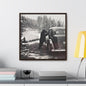 Yellowstone Bear Car Gallery Canvas Wraps Square Frame 20″ x 20″ Premium Gallery Wraps (1.25″) Walnut