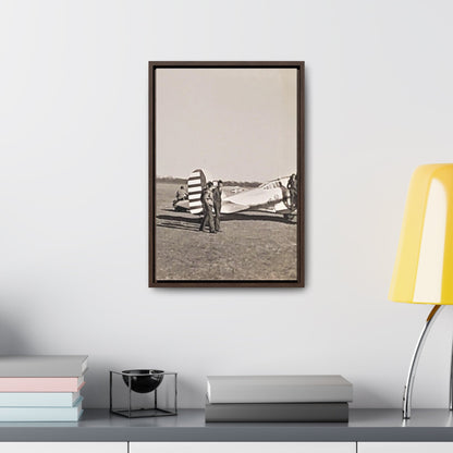Army Pursuit Plane Ames Airport 1939 Gallery Canvas Wraps Vertical Frame 12″ x 18″ Premium Gallery Wraps (1.25″) Walnut