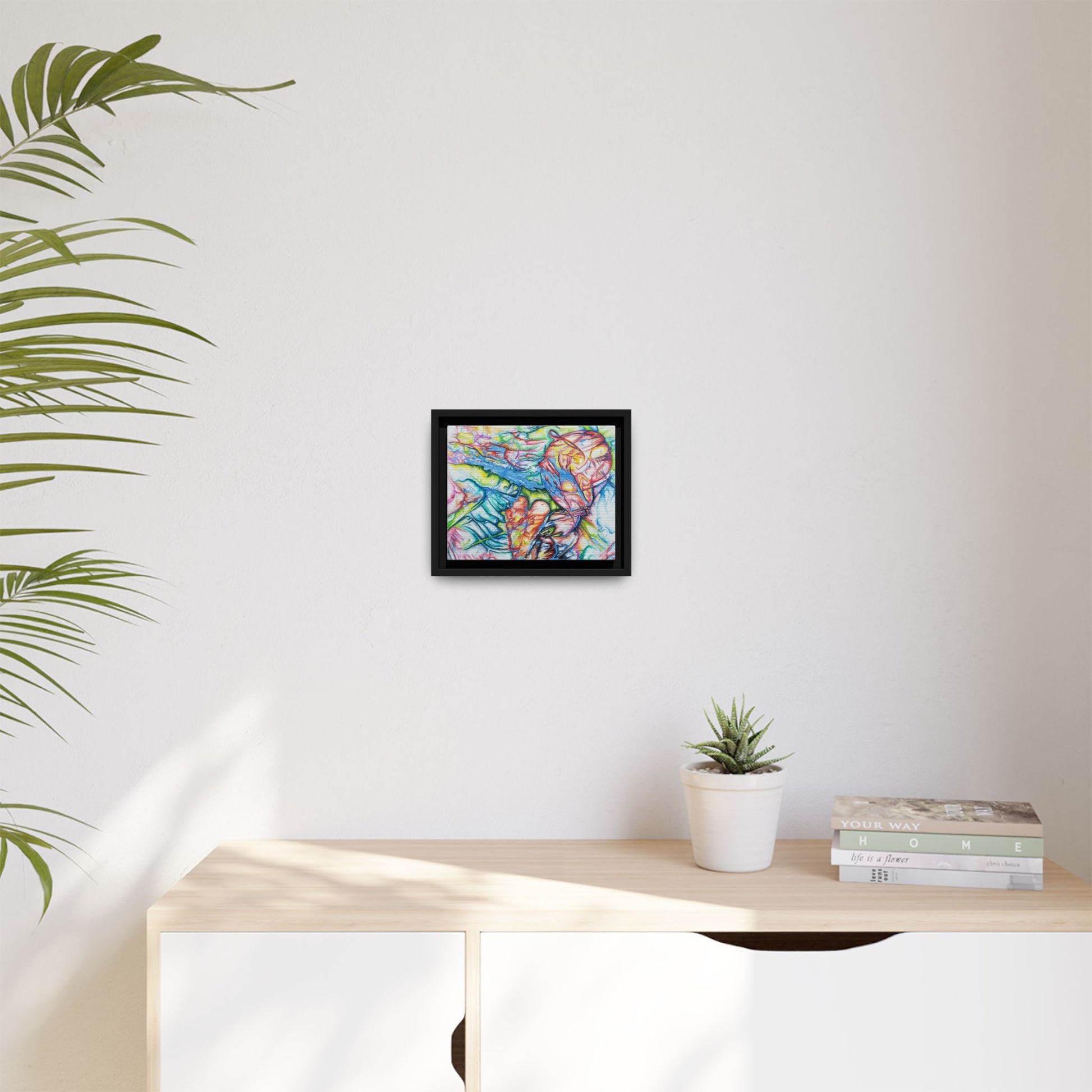 Multi-Color Abstract Framed Canvas Art Print - Kia Day Design