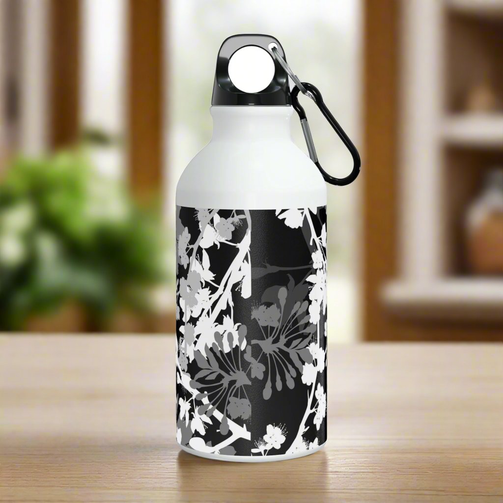 Black and White Blossoms Oregon Sport Bottle