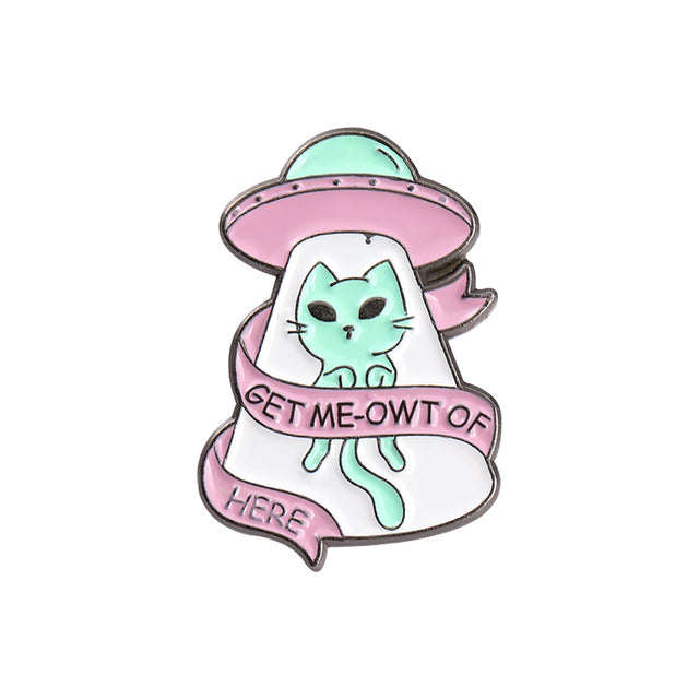 Cartoon Jewelry Alien Spaceship Brooch Accessory - B - pins