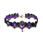 Pingyongchang Lace Choker Necklace Black Lace Crystal Choker Necklace for Women Halloween Weeding Costume Party Prom Vampire Pendant Choker for Women Gothic Jewelry-Purple Kia Day Design