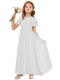 Elegant Toddler Princess Dress - White Ruffle Sleeve Formal - White 6 - dress