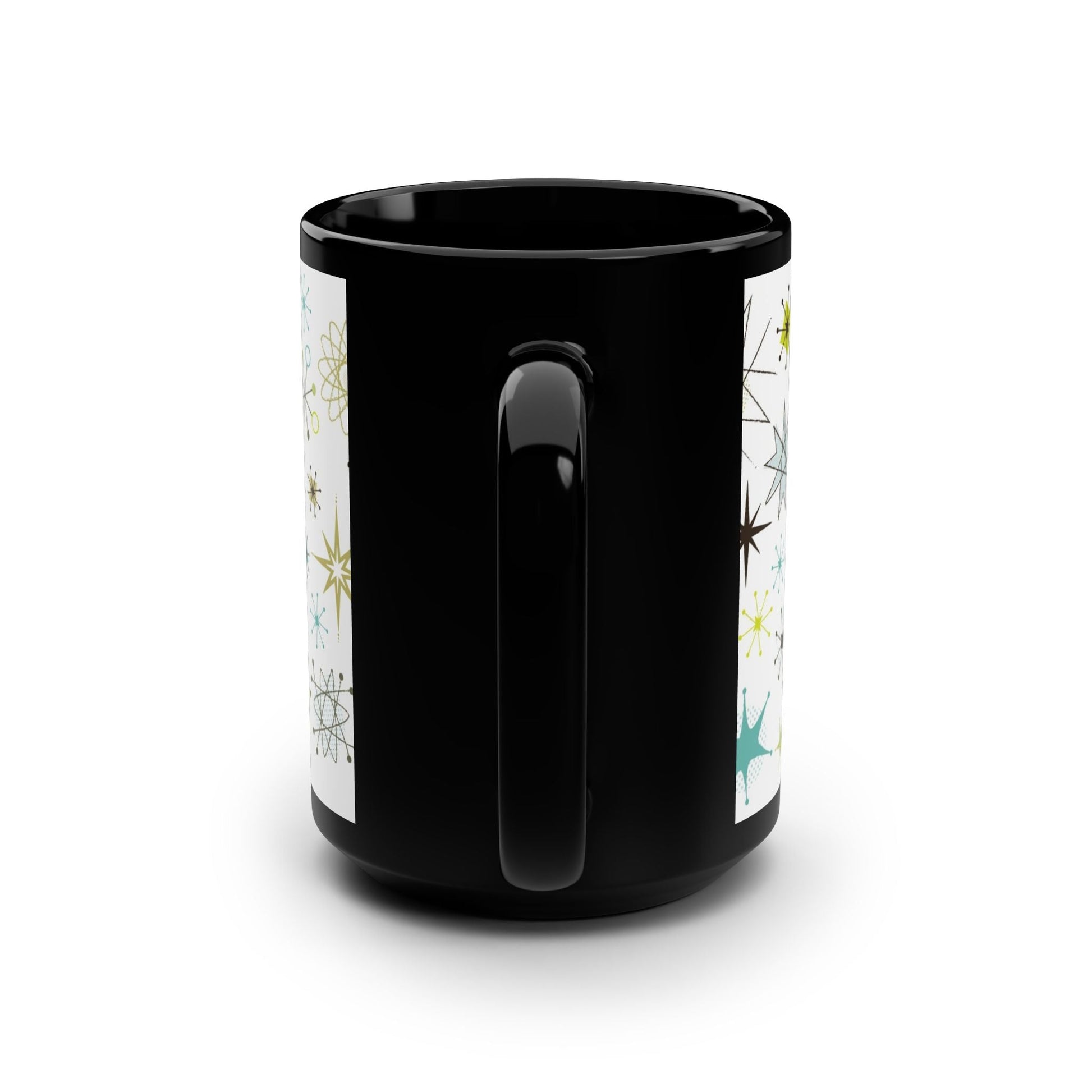 Cosmic Starburst Black Coffee Mug - 15oz - Kia Day Design