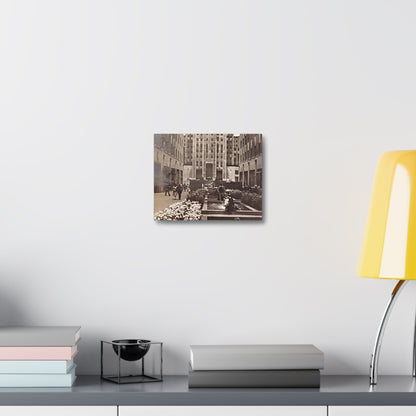 Rockefeller Plaza Stretched Canvas 1.5" 10″ x 8″