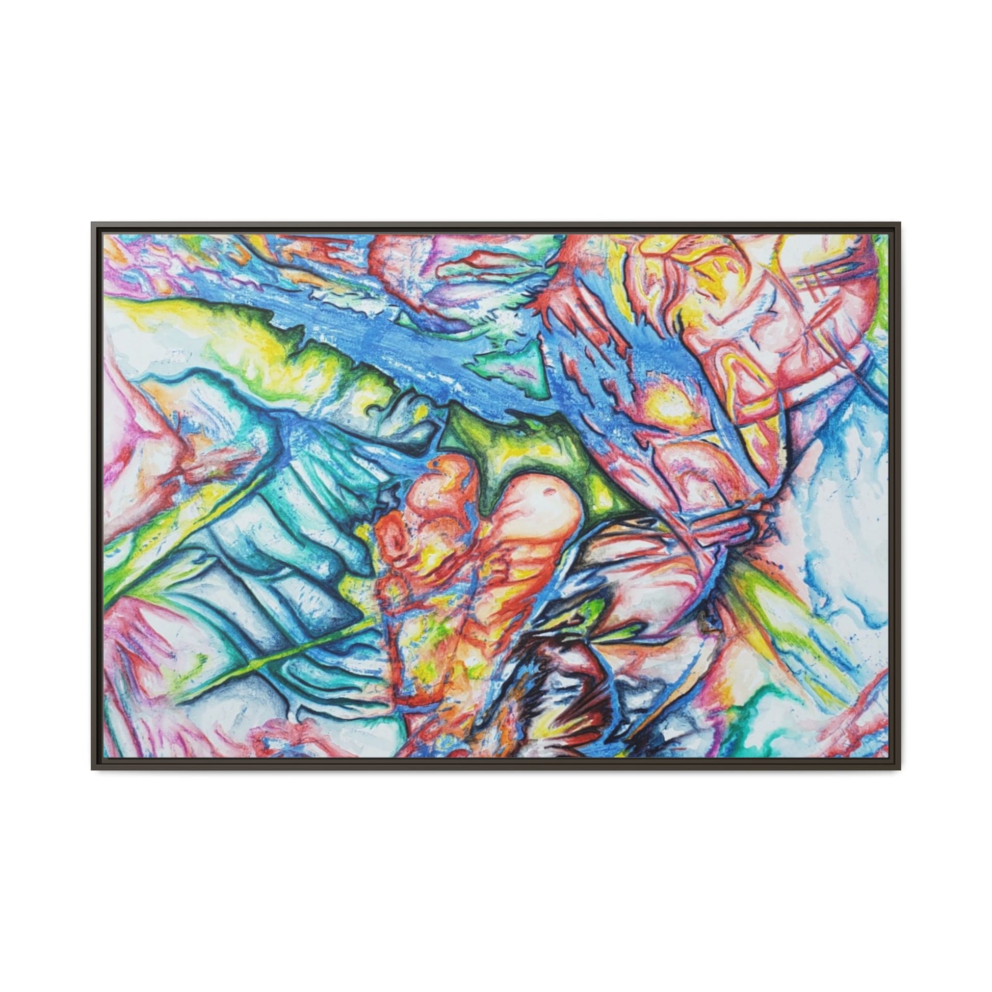 Multi-Color Abstract Framed Canvas Art Print - Kia Day Design