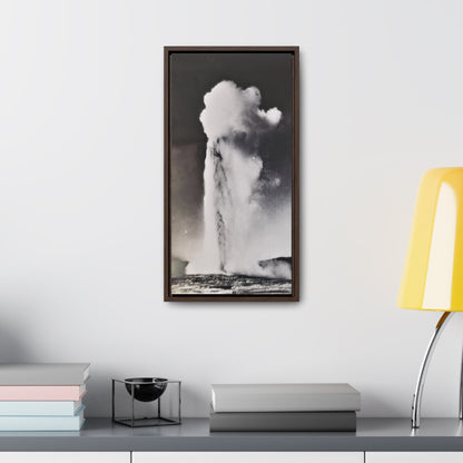 Old Faithful Geyser Yellowstone Gallery Canvas Wraps Vertical Frame 10″ x 20″ Premium Gallery Wraps (1.25″) Walnut