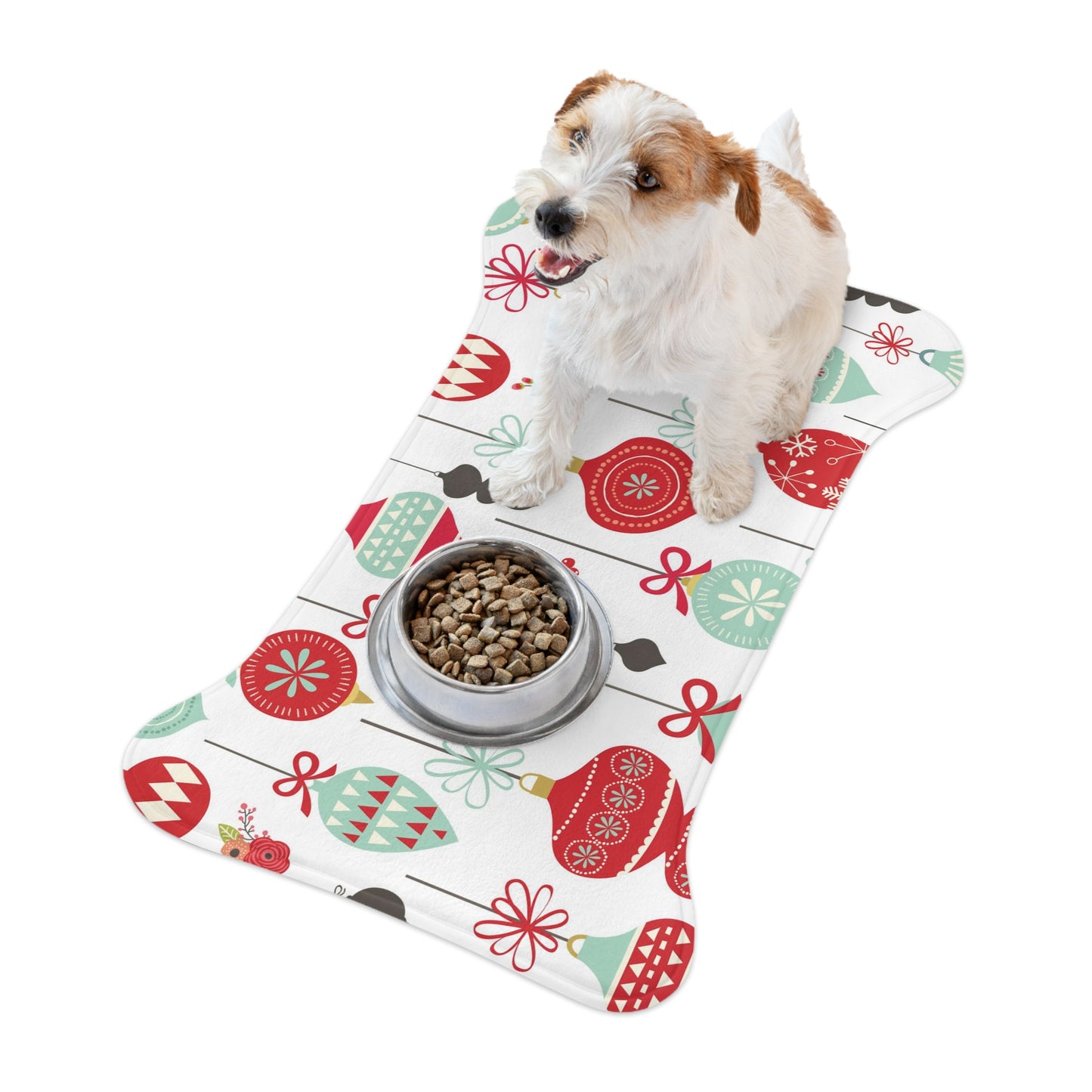 Vintage Christmas Ornaments Pet Feeding Mats