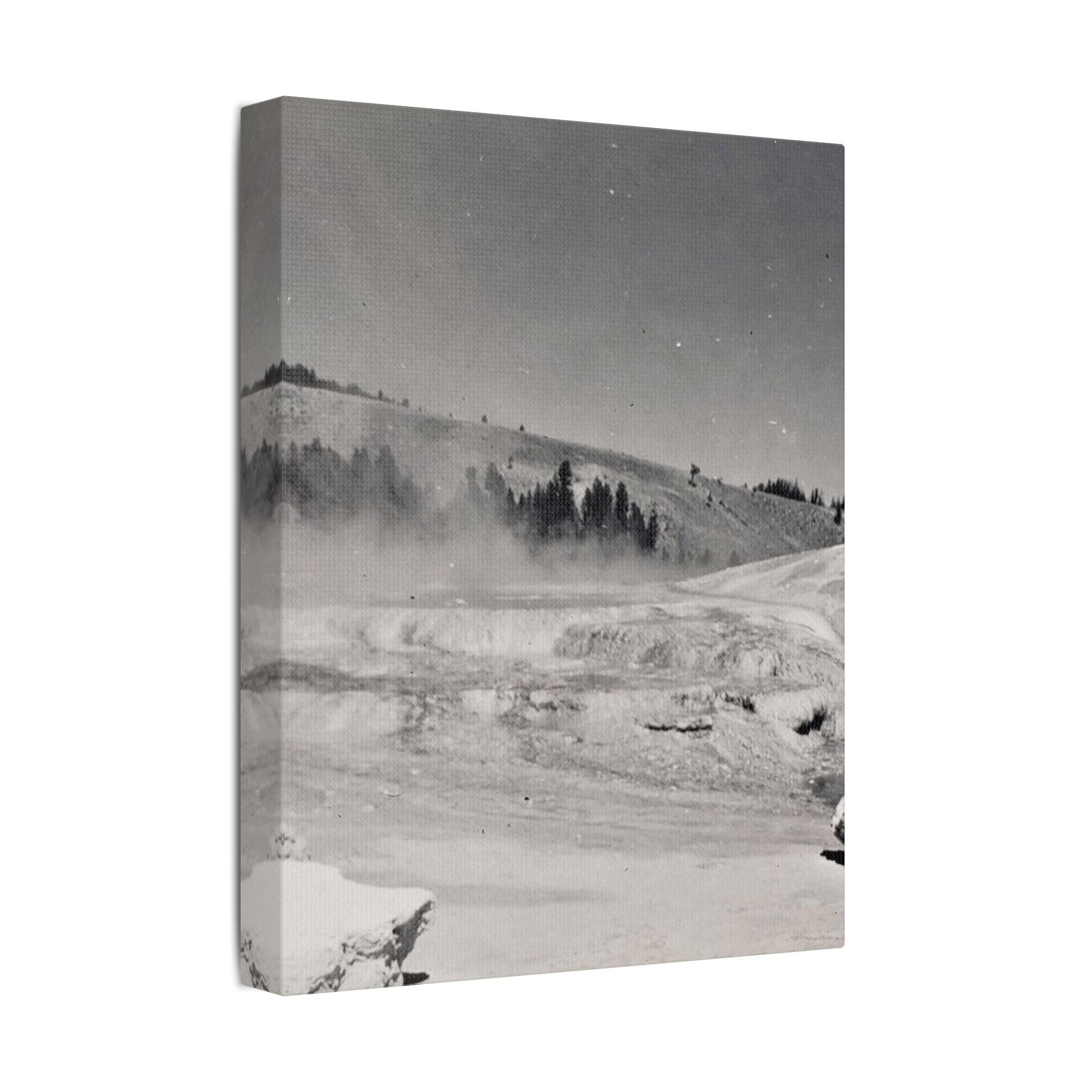 Mammoth Hot Springs Satin Canvas Stretched
