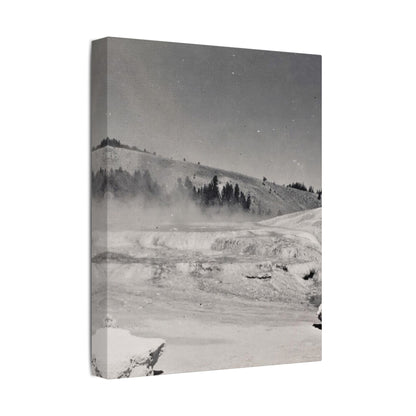 Mammoth Hot Springs Satin Canvas Stretched