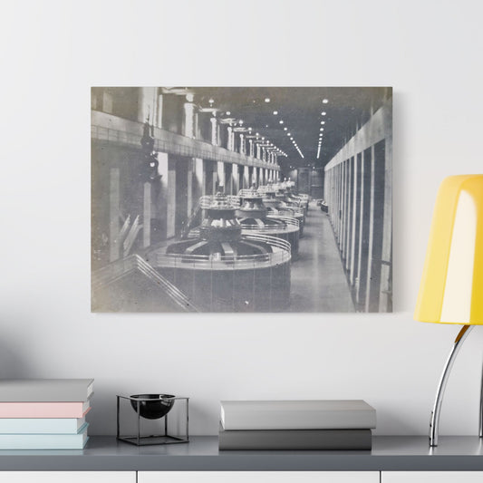 Boulder Dam Powerhouse Satin Canvas Stretched - 24″ x 18″ (Horizontal) 1.5" - Canvas
