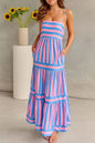 Striped Tiered Maxi Cami Dress - Lavender -