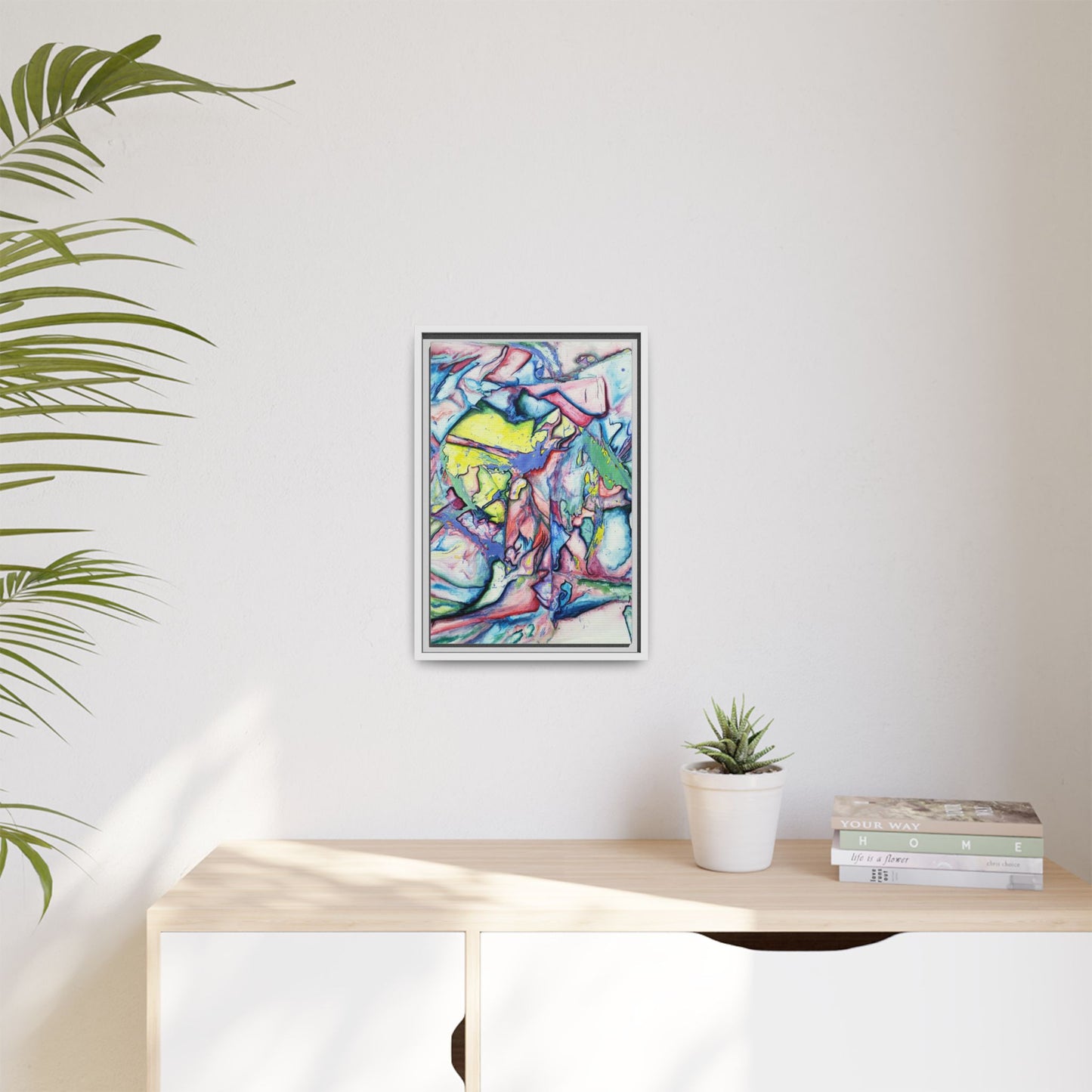 Alien Abstract Colorful Framed Canvas Art - Kia Day Design