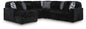 Midnight-Madness - Sectional - Black 5 Pc. Left Arm Facing Corner Chaise Sectional - Stationary Sectionals