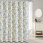 Blue Floral Linen Shower Curtain - Kia Day Design