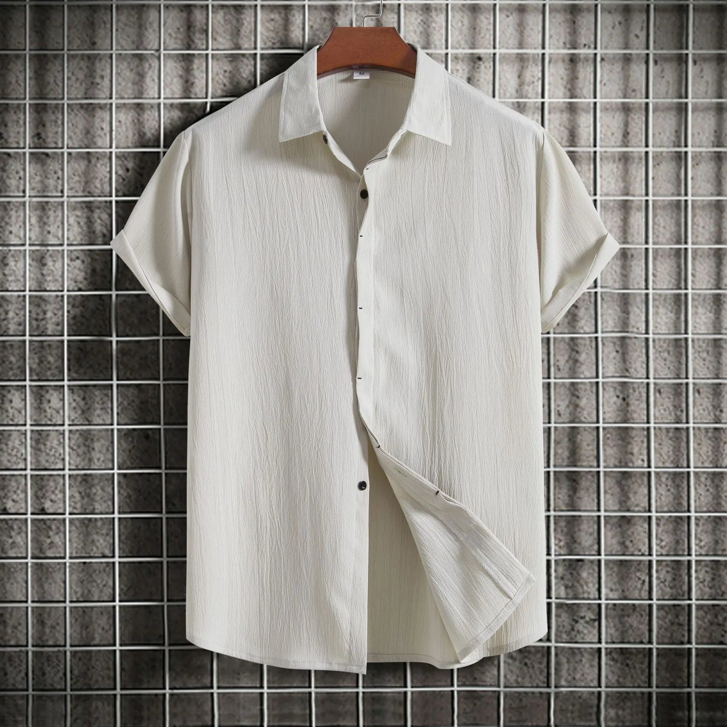 Wholesale Breathable Soft Summer Casual Short Sleeve Button Up Shirt Men