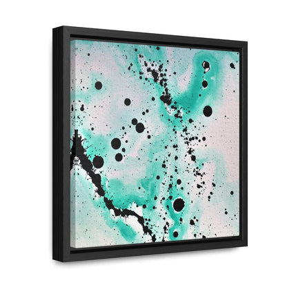 Teal Burst Gallery Canvas Wraps, Square Frame