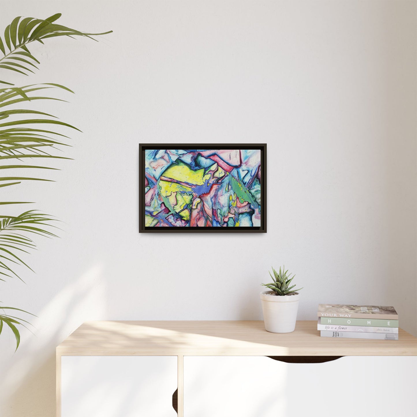 Alien Abstract Colorful Framed Canvas Art - Kia Day Design