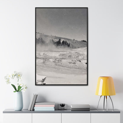 Mammoth Hot Springs Gallery Canvas Wraps Vertical Frame 32″ x 48″ Premium Gallery Wraps (1.25″) Black