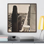 Michigan Ave Chicago Gallery Canvas Wraps Square Frame 30″ x 30″ Premium Gallery Wraps (1.25″) Walnut