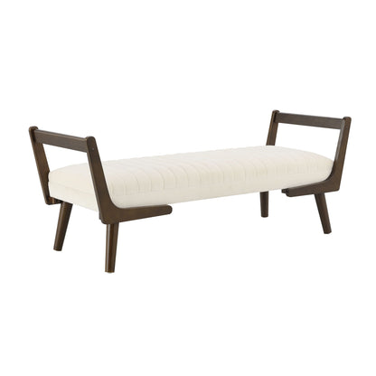 Mid-Century Bench With Wood Legs- Unique Piece Furniture- {{Product type}}