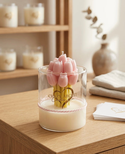 Pink Tulip Candle - Bohemian Rose - candles