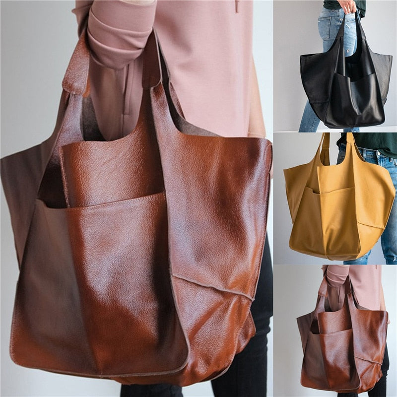 Leather Womens Shoulder Bag Soft Large Capacity - - handbag