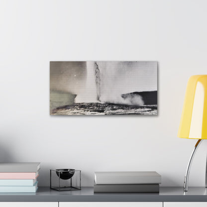 Old Faithful Geyser Yellowstone Canvas Gallery Wraps 20″ x 10″ 1.25"