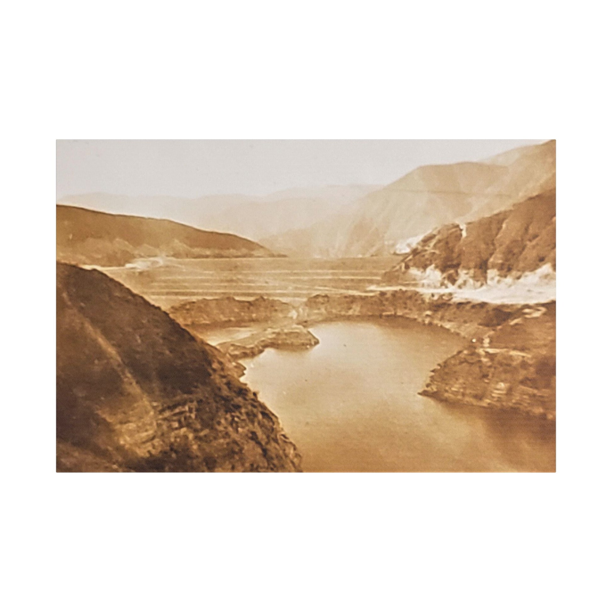 San Gabriel Dirt Fill Dam 1 Satin Canvas Stretched