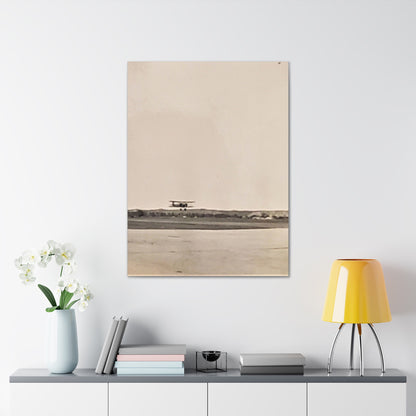 Plane Landing Omaha Airport 1939 Canvas Gallery Wraps 30″ x 40″ 1.25"