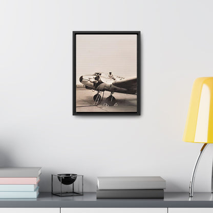 Refueling Mid-Contintent Chief Line 1939 Gallery Canvas Wraps Vertical Frame 11″ x 14″ Premium Gallery Wraps (1.25″) Black
