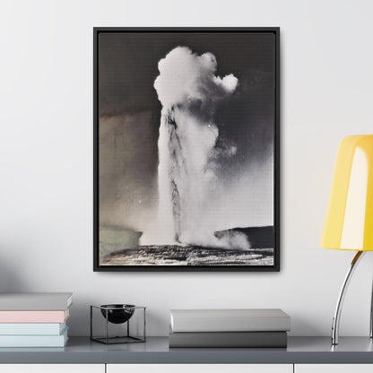 Old Faithful Geyser Yellowstone Gallery Canvas Wraps Vertical Frame 18″ x 24″ Premium Gallery Wraps (1.25″) Black