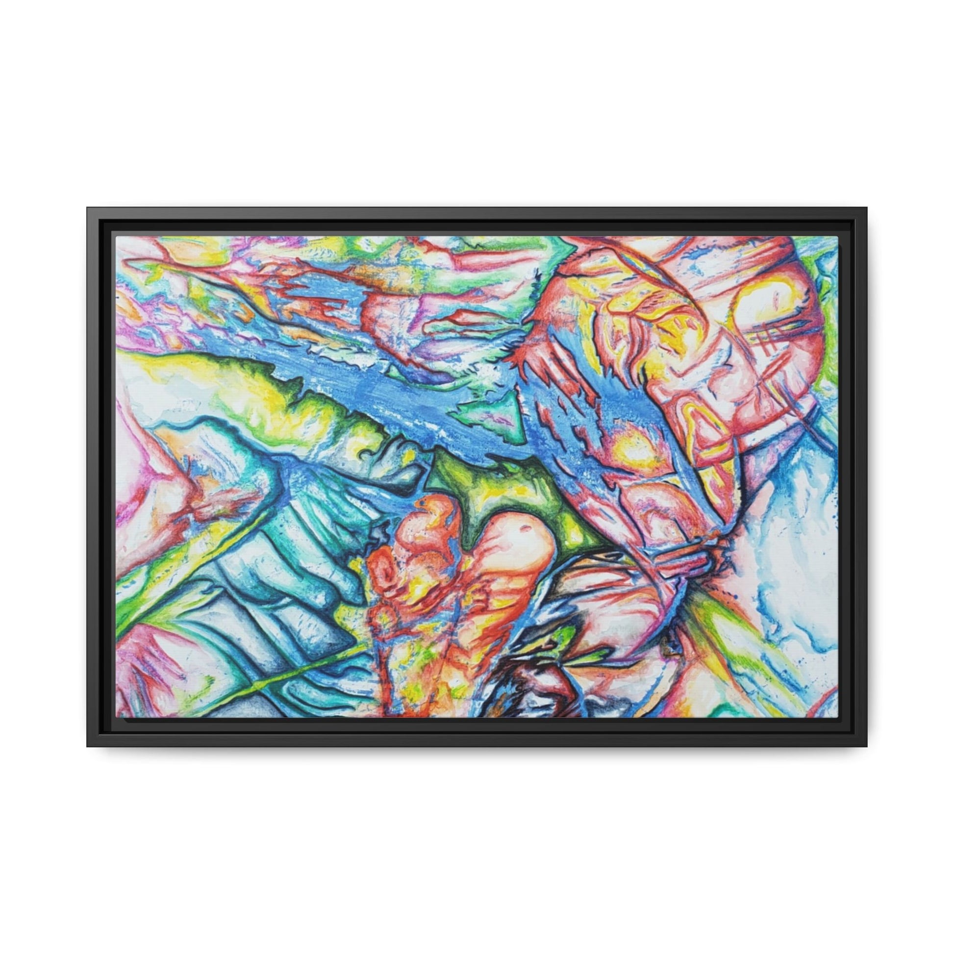 Multi-Color Abstract Framed Canvas Art Print - Kia Day Design